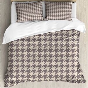 2 New Home Trends Houndstooth Twin Sheet Set - Brown